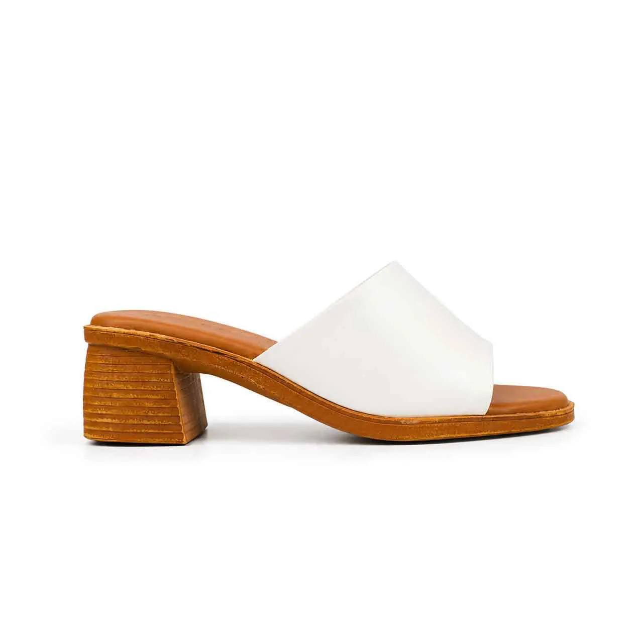 Sandale a demi talon pour femme 500-25 blanc miniature